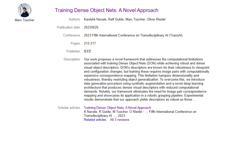 Training Dense Object Nets: A Novel Approach